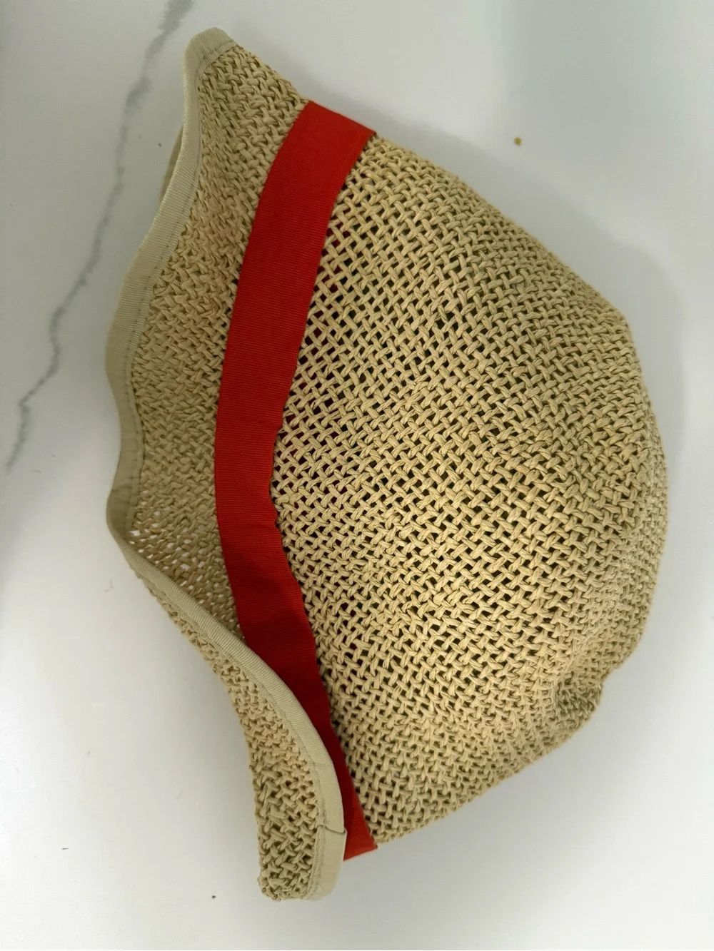Tory Burch Beach Hat with red/ orange band
